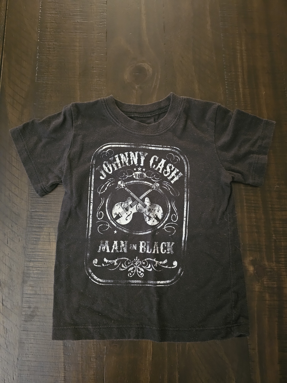 Johnny Cash Man In Black Short Sleeve Tee for Kids